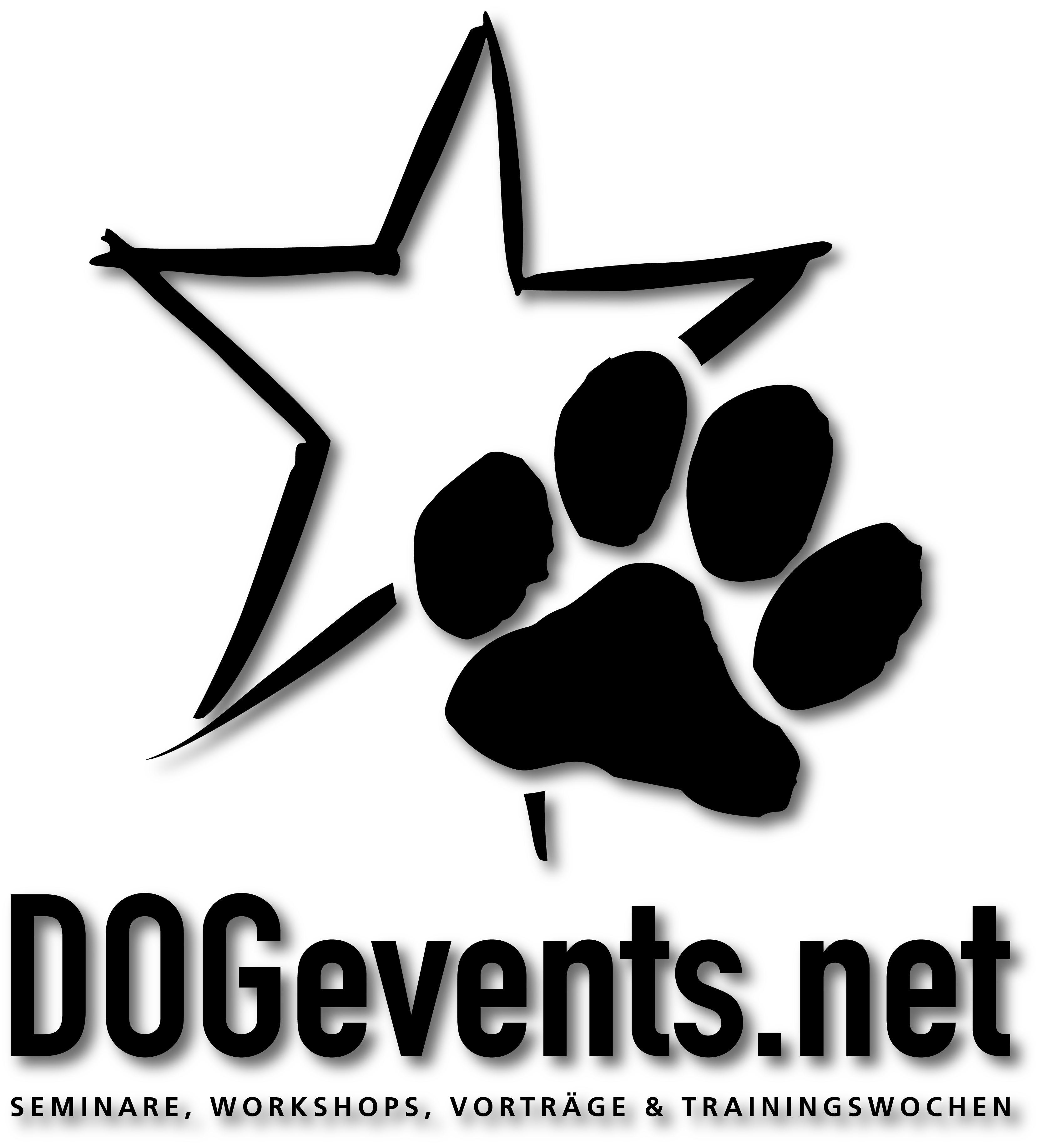 DOGevents Logo hoch schwarz mit Schatten